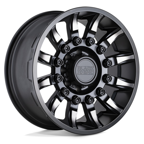 BLACK RHINO MISSION Matte Black w/ Machined Tinted Spokes 17X8.5 5X114.3 (BS 4.04) CB 71.50