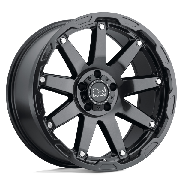 BLACK RHINO OCEANO Gloss Gun Black w/ Stainless Bolts 17X9.5 5X127 (BS 4.54) CB 71.50