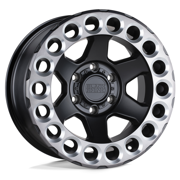 BLACK RHINO ODESSA Matte Black w/ Machined Tint Lip & Milled Rings 17X9.5 5X127 (BS 4.54) CB 71.50