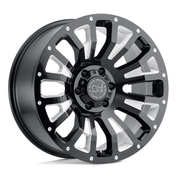 BLACK RHINO PINATUBO Gloss Black w/ Milled Inside Window 17X9.5 5X139.7 (BS 5.25) CB 78.10