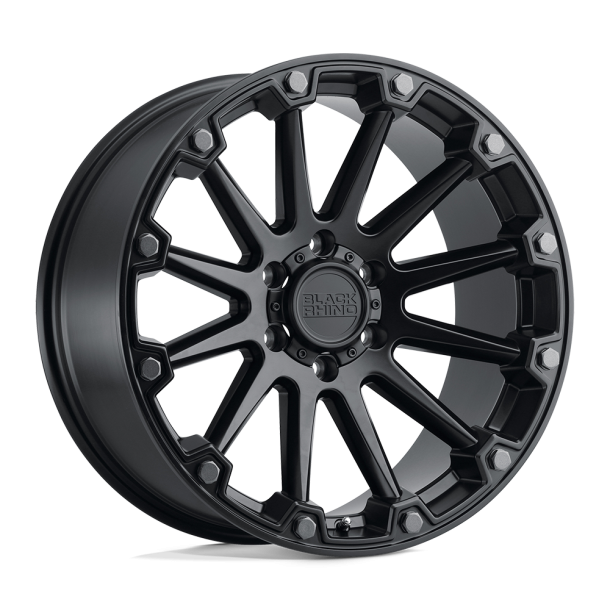 BLACK RHINO PINNACLE Semi Gloss Black w/ Gunmetal Bolts 17X8.5 5X114.3 (BS 4.04) CB 71.50