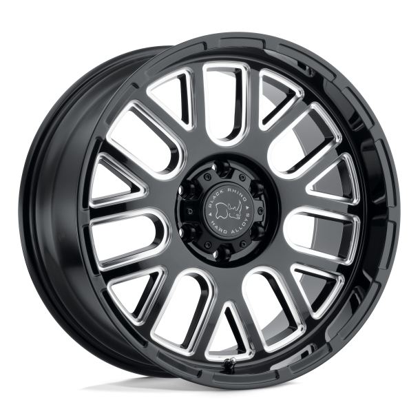 BLACK RHINO PISMO Gloss Black w/ Milled Spokes 22X12 5X127 (BS 4.77) CB 71.50