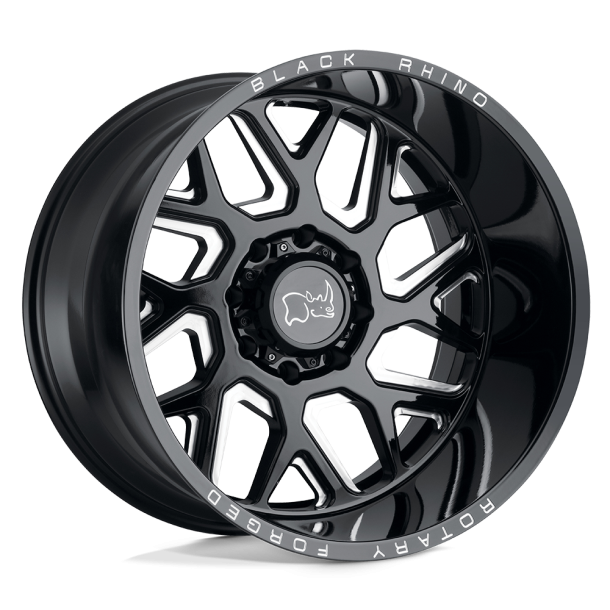 BLACK RHINO REAPER Gloss Black & Milled 22X14 8X180 (BS 4.51) CB 125.10