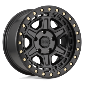 BLACK RHINO RENO Matte Black w/ Brass Bolts 17X9 5X127 (BS 5.00) CB 71.50