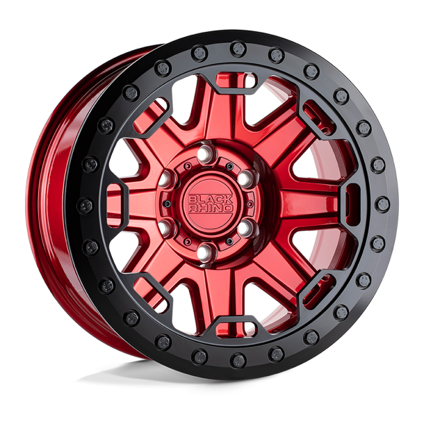 BLACK RHINO RIFT BEADLOCK Candy Red w/ Black Ring 17X8.5 5X114.3 (BS 3.25) CB 71.50