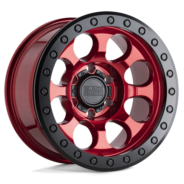 BLACK RHINO RIOT Candy Red w/ Black Ring & Bolts 17X8.5 6X135 (BS 4.75) CB 87.10