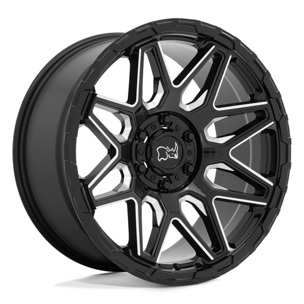 BLACK RHINO SHOCKWAVE Gloss Black w/ Milled Spokes 20X9.5 5X127 (BS 4.54) CB 71.50