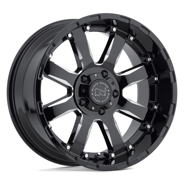 BLACK RHINO SIERRA Gloss Black w/ Milled Spokes 17X9 5X127 (BS 4.53) CB 78.10