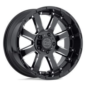 BLACK RHINO SIERRA Gloss Black w/ Milled Spokes 18X9 6X139.7 (BS 4.53) CB 112.10