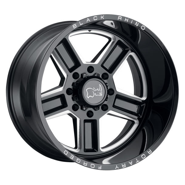 BLACK RHINO CANON Gloss Black w/ Milled Spokes 20X11.5 5X127 (BS 4.52) CB 71.50