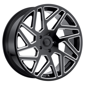 BLACK RHINO CYCLONE Gloss Black w/ Milled Spokes 22X9.5 6X135 (BS 6.43) CB 87.10