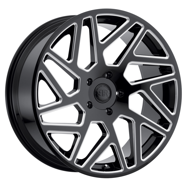 BLACK RHINO CYCLONE Gloss Black w/ Milled Spokes 22X9.5 6X135 (BS 6.43) CB 87.10