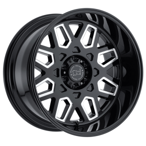 BLACK RHINO PREDATOR Gloss Black w/ Milled Windows 20X12 5X127 (BS 4.77) CB 71.50
