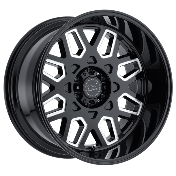 BLACK RHINO PREDATOR Gloss Black w/ Milled Windows 20X12 5X127 (BS 4.77) CB 71.50