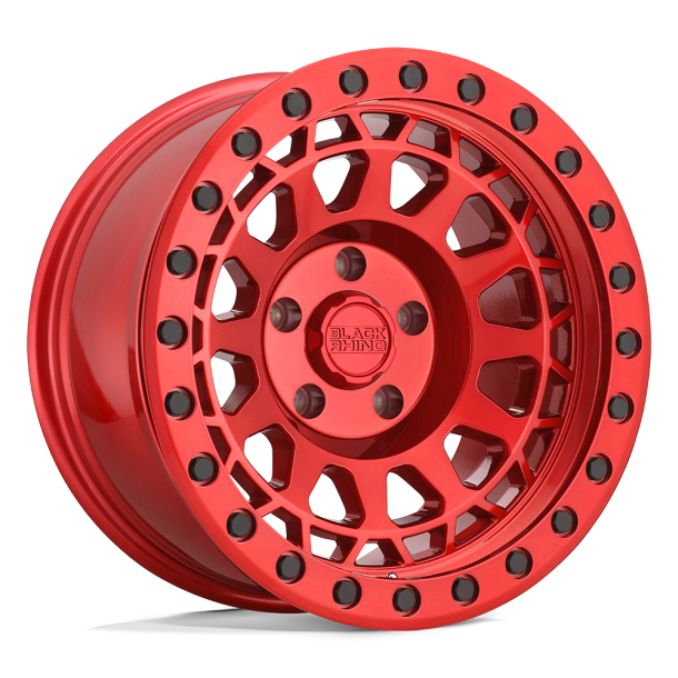 BLACK RHINO PRIMM Candy Red w/ Black Bolts 17X8.5 5X114.3 (BS 3.25) CB 71.50