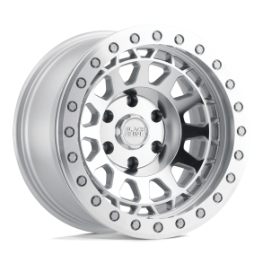 BLACK RHINO PRIMM Silver w/ Mirror Face & Machined Ring 17X8.5 5X127 (BS 3.25) CB 71.50