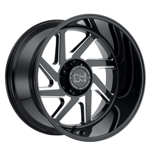 BLACK RHINO SWERVE Gloss Black w/ Double Milled Spokes 20X12 8X165.1 (BS 4.77) CB 122.40
