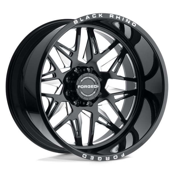 BLACK RHINO TWISTER Gloss Black w/ Milled Spokes Directional 22X14 5X127 (BS 4.51) CB 71.50