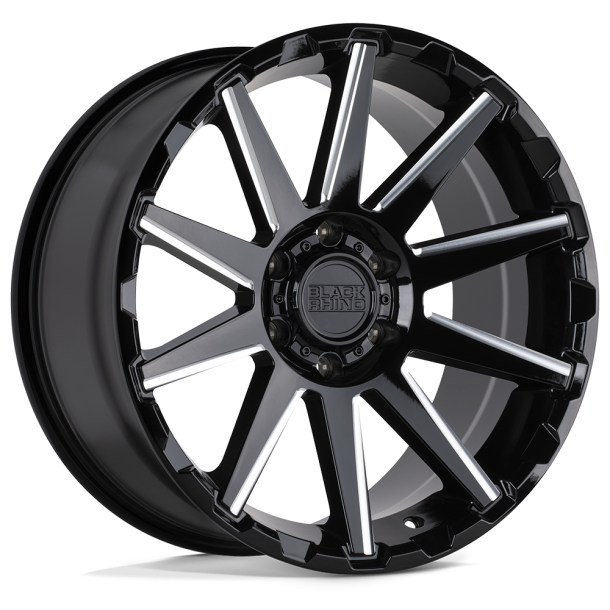 BLACK RHINO TYPHOON Gloss Black w/ Milled Spokes 17X9.5 5X127 (BS 4.54) CB 71.50