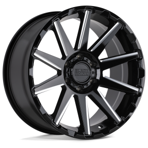BLACK RHINO TYPHOON Gloss Black w/ Milled Spokes 17X9.5 5X127 (BS 5.72) CB 71.50