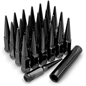 24 ea Black Spike lug nuts with Key - 9/16