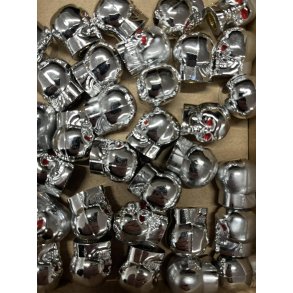 VALVE STEM CAPS CHROME SKULL - 4 caps