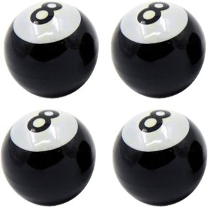 VALVE STEM CAP 8 BALL - 4 caps