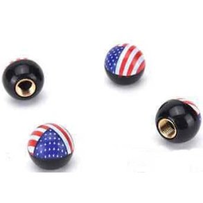 VALVE STEM CAP STARS & STRIPES - 4 caps