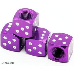VALVE STEM CAPS DICE PURPLE - 4 caps