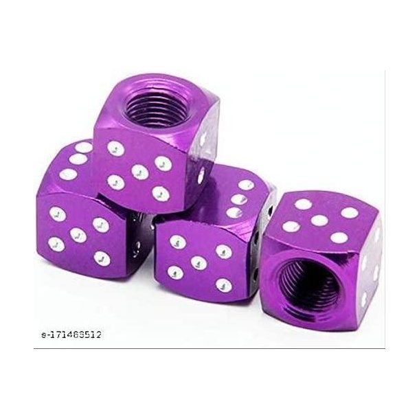 VALVE STEM CAPS DICE PURPLE - 4 caps