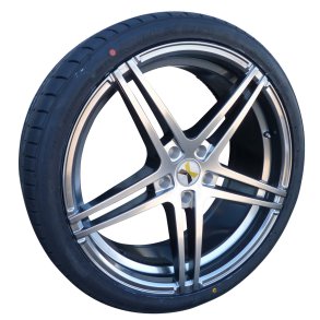 MCM SILVER 8.5x20 + 10x20 med dk, 5x114.3 - NEW MUSTANGS ( 4 wheels with tires )