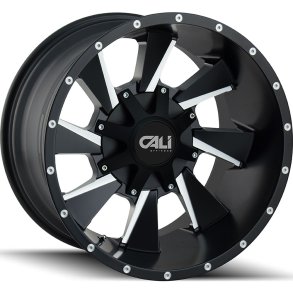 CALI OFFROAD Distorted Satin Black / Milled Spokes 9x20 ET 0 5X150 / 5X139.7