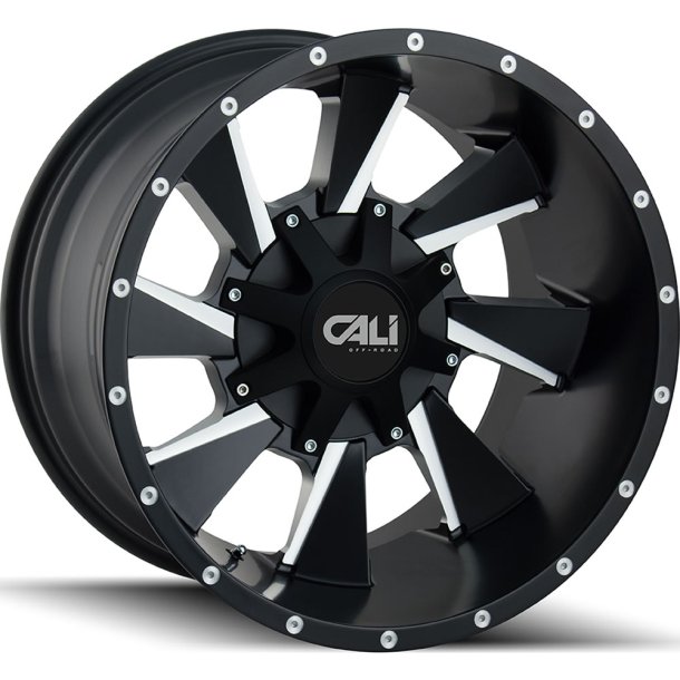 CALI OFFROAD Distorted Satin Black / Milled Spokes 9x20 ET 0 5X150 / 5X139.7