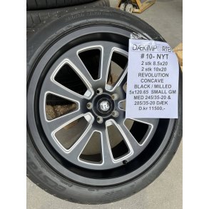 4 ea NEW Revolution Matteblack / Milled �wheel with tires 5x120.65 Small GM 8.5x20 + 10x20