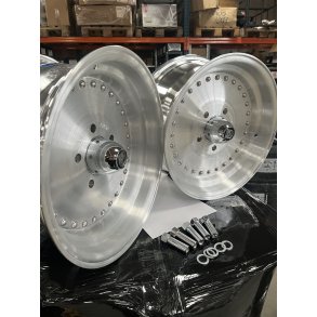 MUSCLE CAR DRAG V1  2 stk 7x15 + 2 stk 8x15 - 5x120.65  including 20 ea open end lug nuts ( NEW wheels � need a little polish )