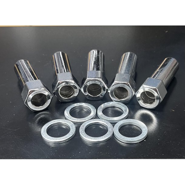 MUSCLE CAR DRAG V1  2 stk 7x15 + 2 stk 8x15 - 5x120.65  including 20 ea open end lug nuts ( NEW wheels � need a little polish )