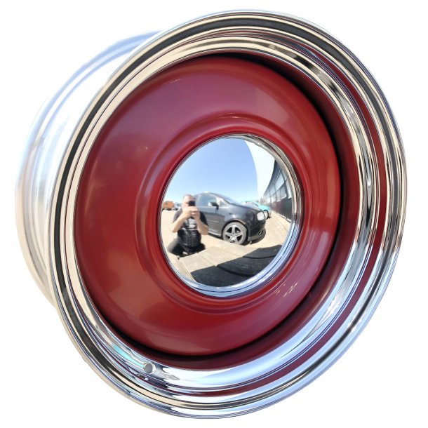 REVOLUTION Smoothie Steel Chrome with red center 7x17 5x127