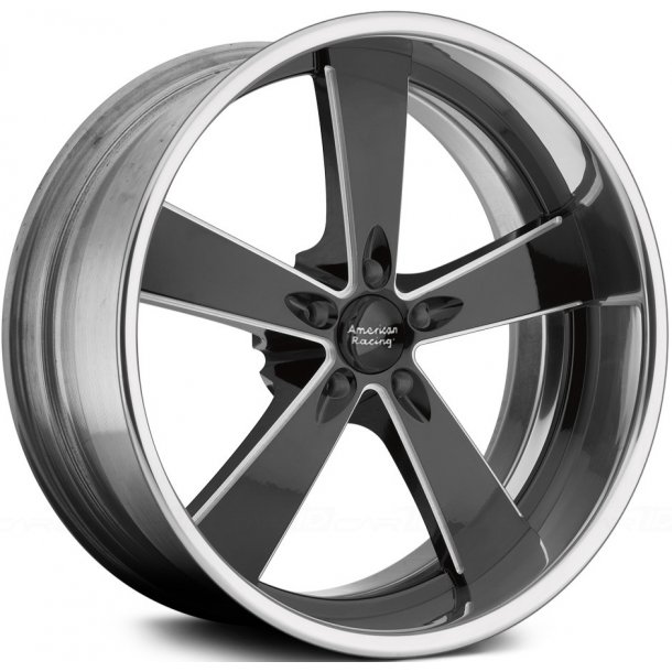 AMERICAN RACING BURNOUT Gloss Black Center w/ Milled Accents And Polished Barrel 10x20 , ET=0, BS= min 3.5 max 8, 5x139.7