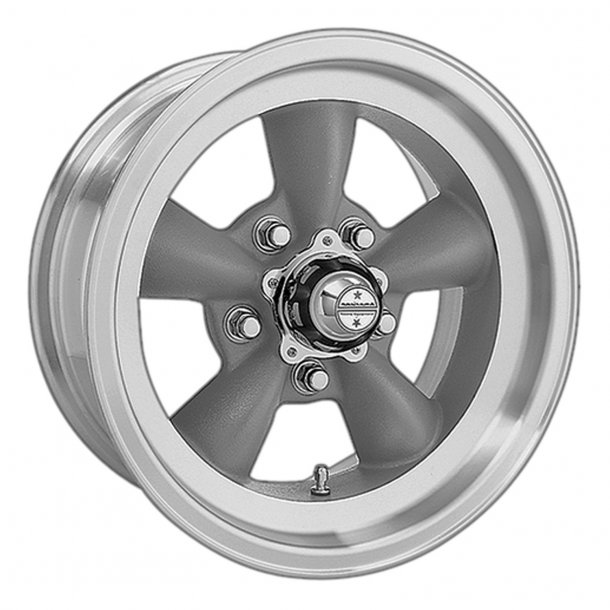 AMERICAN RACING VN105  TORQ THRUST D Torq Thrust Gray w/ Machined Lip 10x15 , ET-44, BS=3.77, 5x127