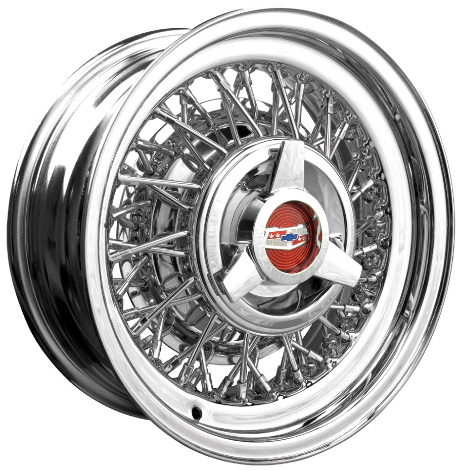 AMERICAN STEEL WHEEL CHEVY/FORD WIRE Chrome Rim With Stainless Steel