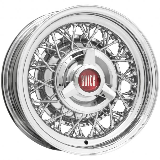 AMERICAN STEEL WHEEL BUICK WIRE Chrome Rim With Stainless Steel Spokes 6x15 , ET=0, 5x127