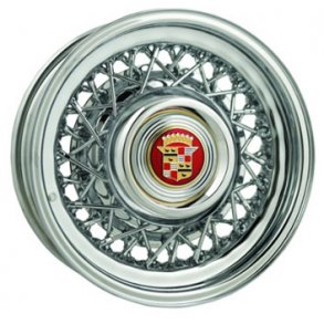 AMERICAN STEEL WHEEL CADILLAC WIRE Chrome Rim With Stainless Steel Spokes 6x15 , ET=0, 5x127