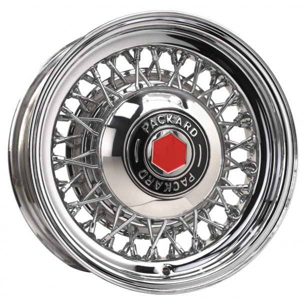 AMERICAN STEEL WHEEL PACKARD WIRE Chrome Rim With Stainless Steel Spokes 6x15 , ET=0, 5x127