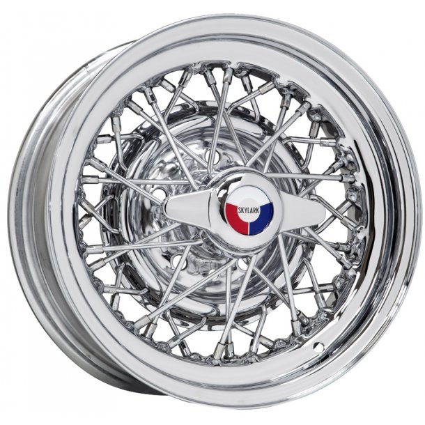 AMERICAN STEEL WHEEL BUICK SKYLARK WIRE Chrome Rim With Stainless Steel Spokes 6x15 , ET=0, 5x127