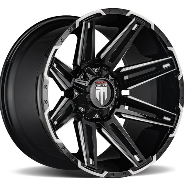 AMERICAN TRUXX BOOM Glossblack / Milled 9x20, ET=-12, CB=125,2, 8x165.1