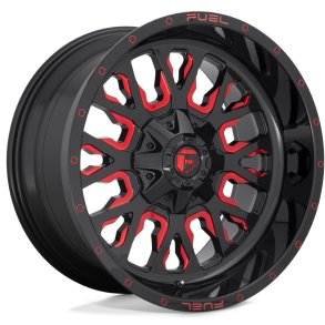 10x22 Fuel D612 Glossblack / Red med dk , TPMS sensorer og mtrikker