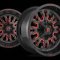 10x22 Fuel D612 Glossblack / Red med dk , TPMS sensorer og mtrikker