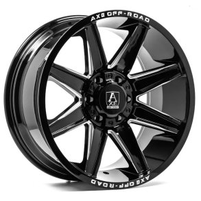 10x20 AXE Glossblack / Milled med dk , TPMS sensorer og mtrikker