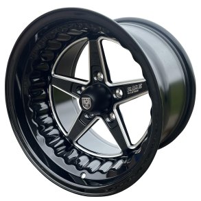 MUSCLE CAR RACEMASTER Glossblack / Milled 8x15 , ET-6  - 5x114,3