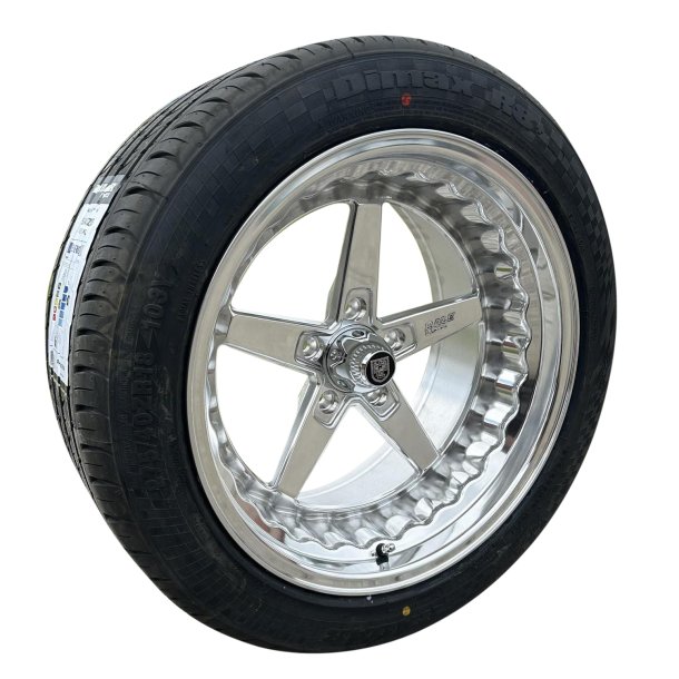 MUSCLE CAR RACEMASTER GLOSSBLACK / MILLED 8x18, ET 0, CB 83,2, 5x114,3